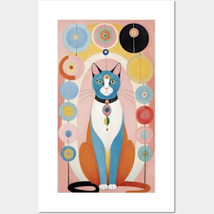 Hilma af Klint's Whimsical Cat Symphony: Abstract Harmony Posters and Art